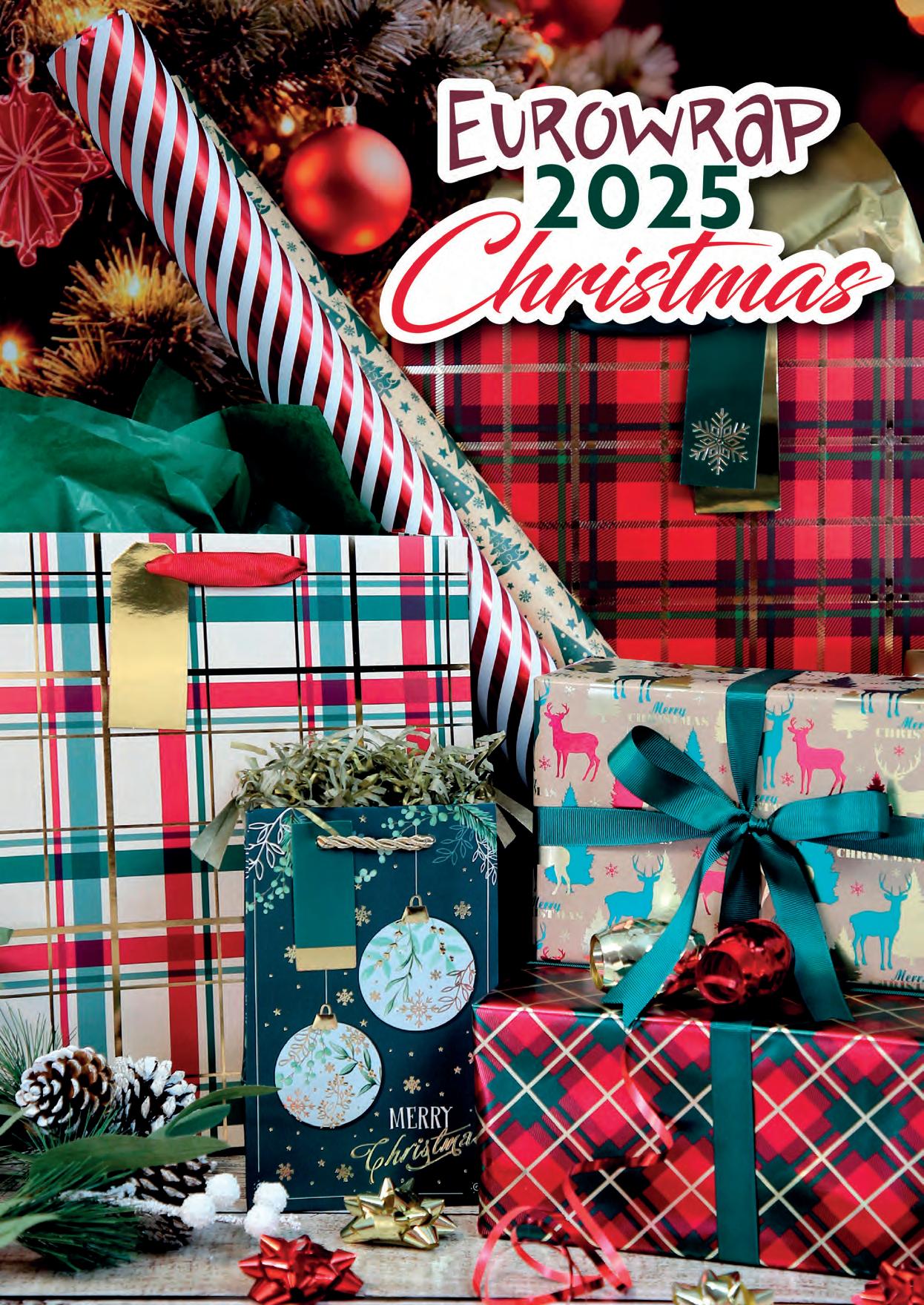 EUROWRAP  4pc rect box kraft merry xmas 6s image