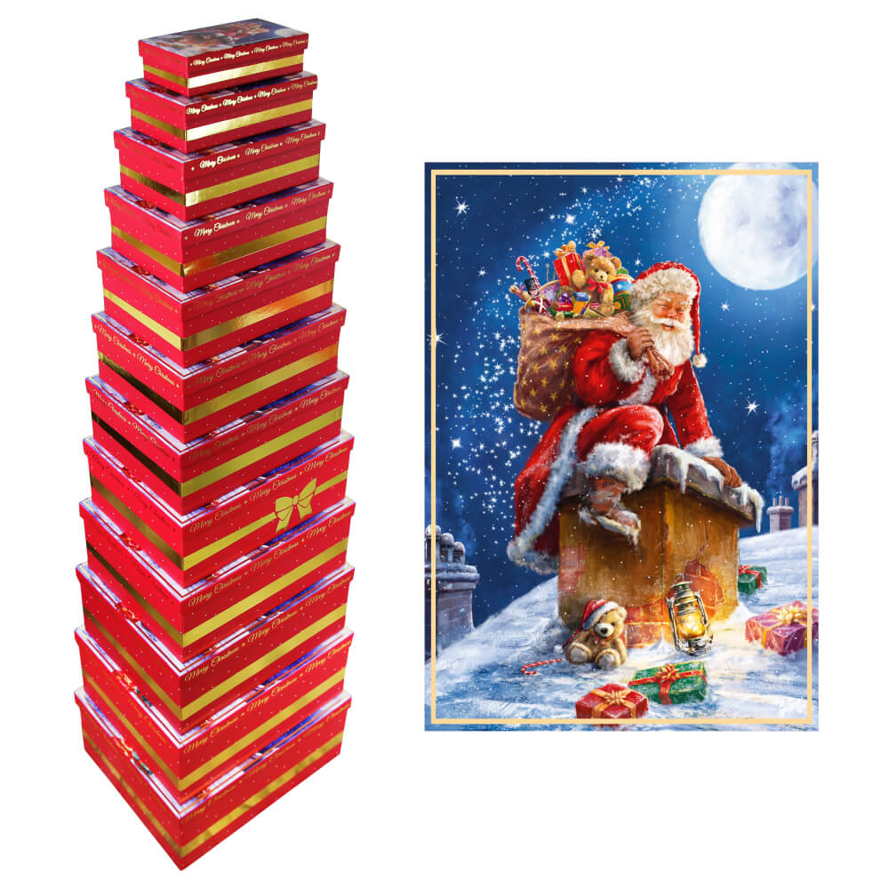 EUROWRAP  12pc oblong box trad santa 4s fsc image