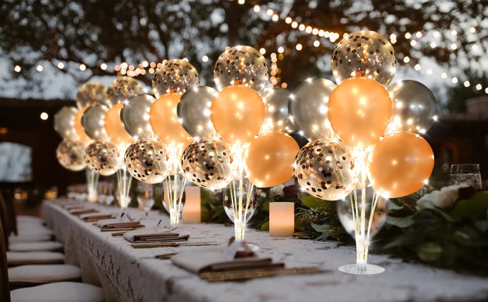 Unique Party Blue  White & Silver Balloon Garland Table Runner with Foil 