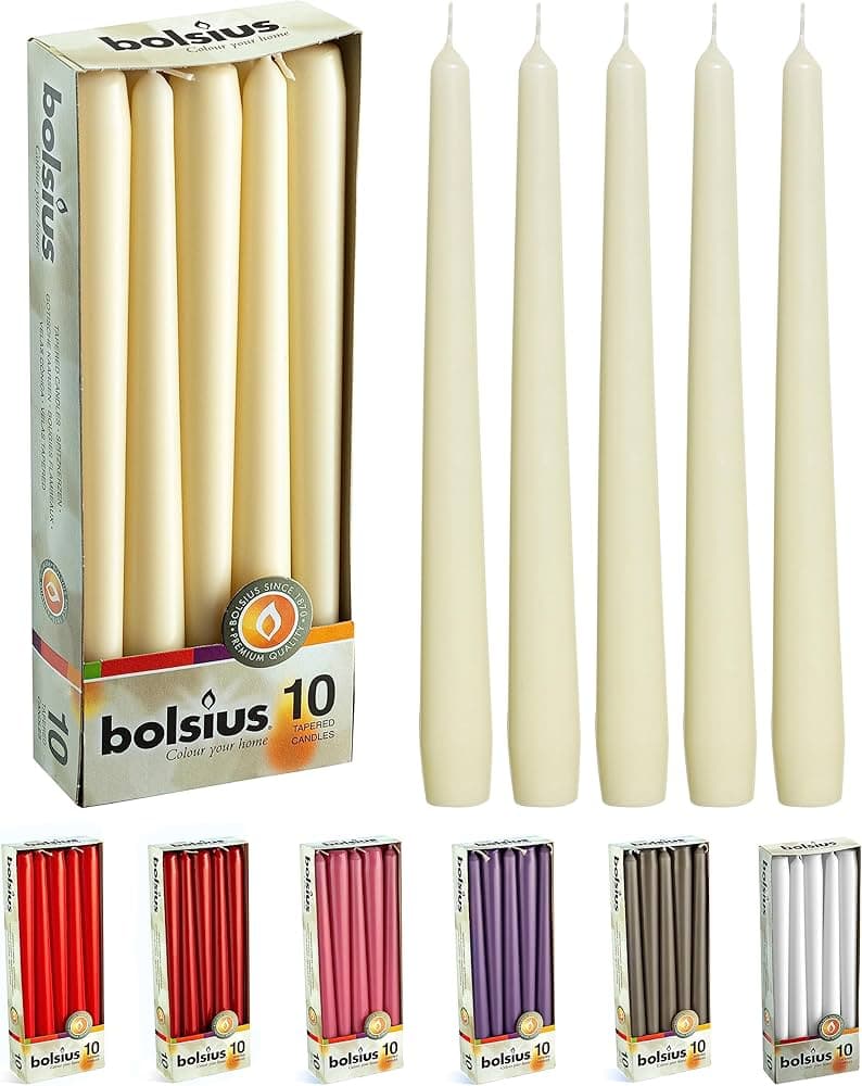 151 SET OF 4 8 STRAIGHT CANDLES IVORY