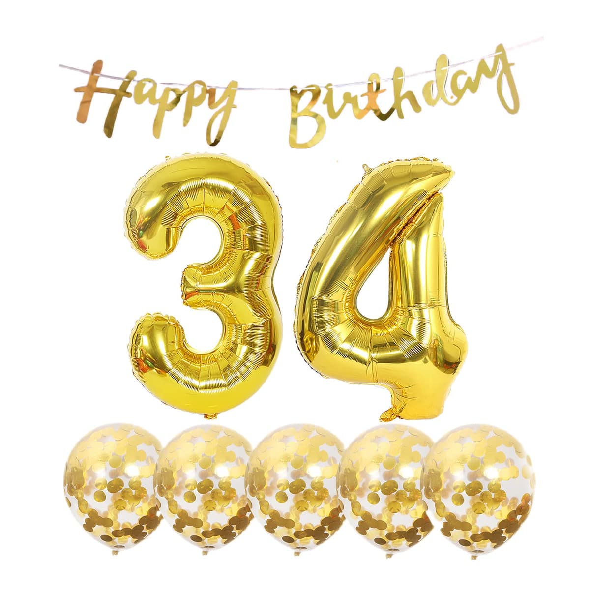 Unique Party 34"pkg Clssc Gold Foil