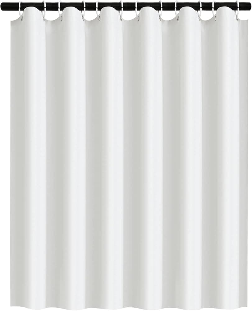 PEVA Shower Curtain with Hooks White