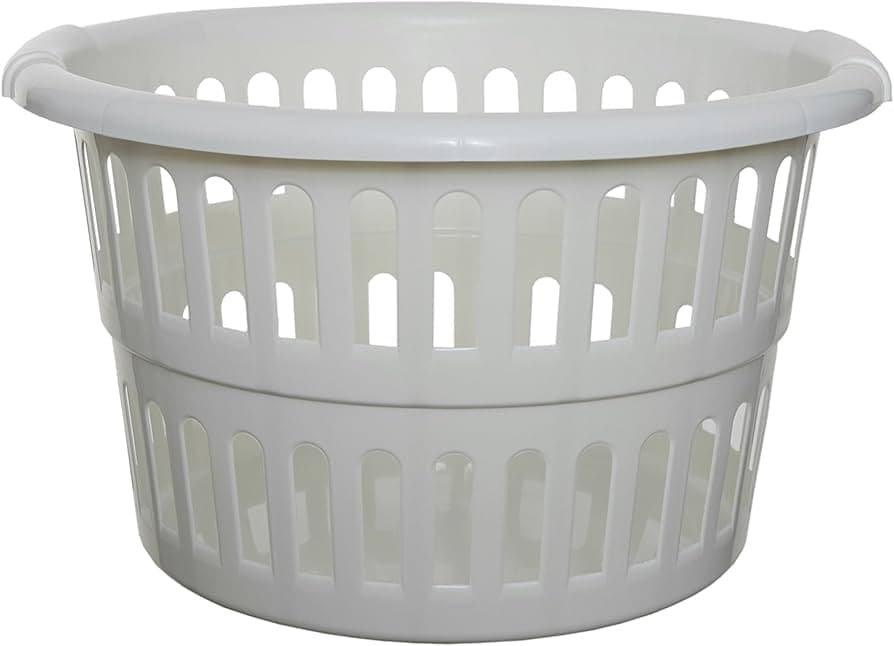Whitefurze 48cm Round Laundry Basket Cream
