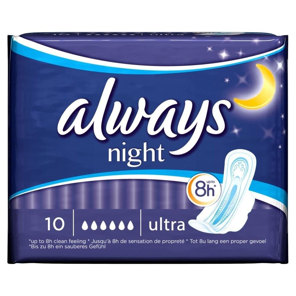 ALWAYS ULTRA NIGHT TIME PADS 10s image