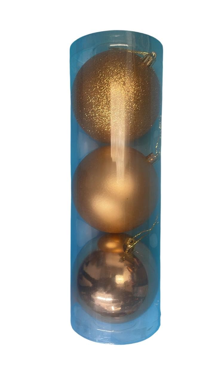 D2G 10CMX3 Baubles  Champagne Gold