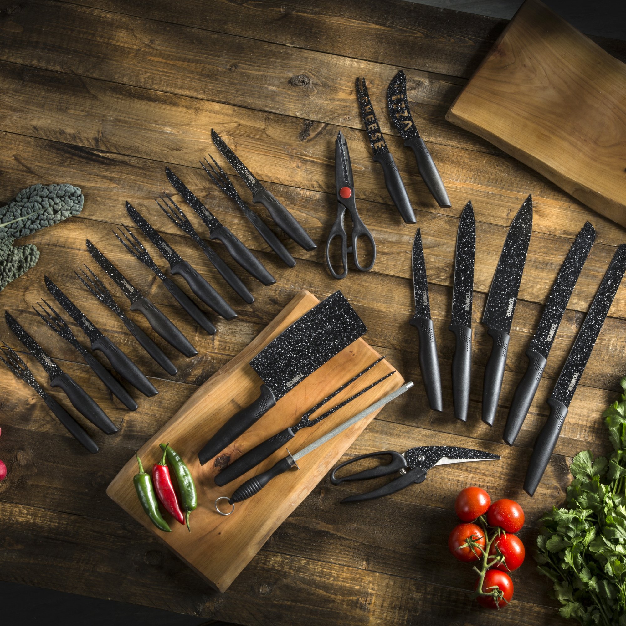 Essentials 24 Piece Stone Coated Knife T81521B image