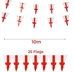 St George Fabric Bunting 10m 25 flags 1