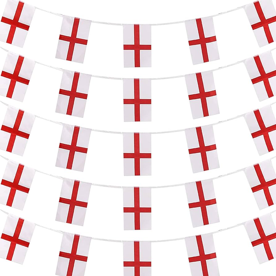 St George Fabric Bunting 10m 30 flags image
