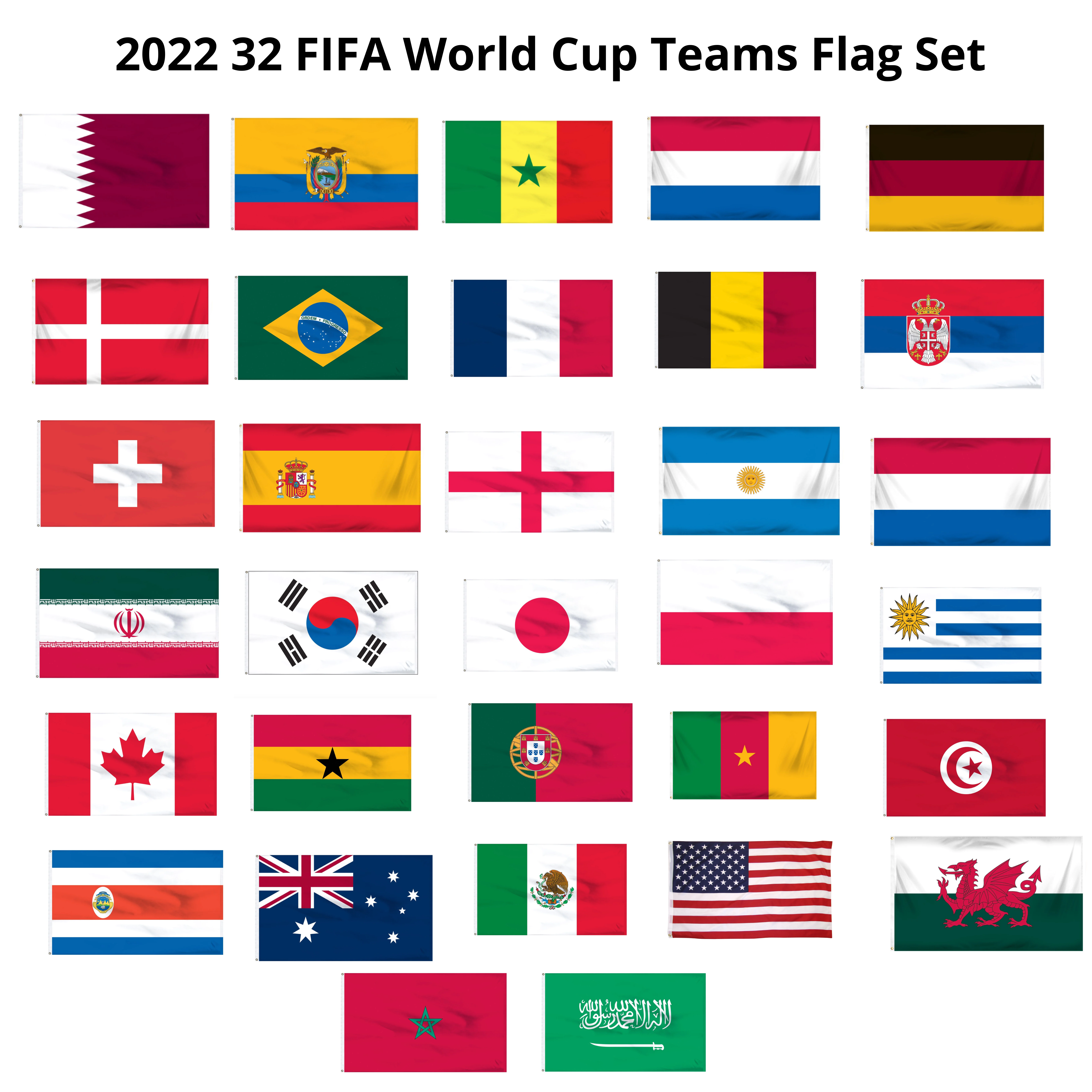 WC1001  2022 Football world cup flag 5ft x 3ft (32 co image