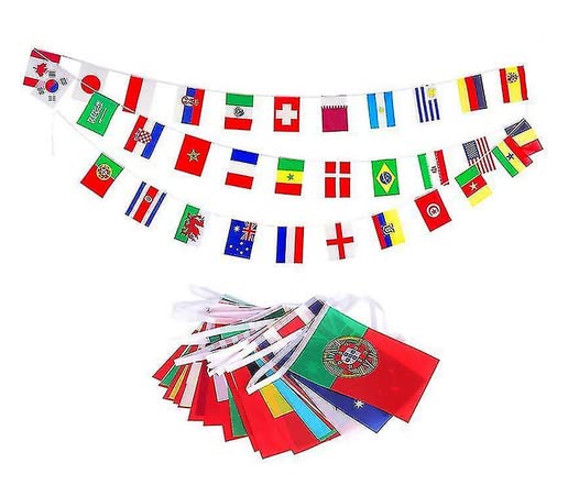 WC1003  2022 Football World cup Bunting 12m 32 flags image
