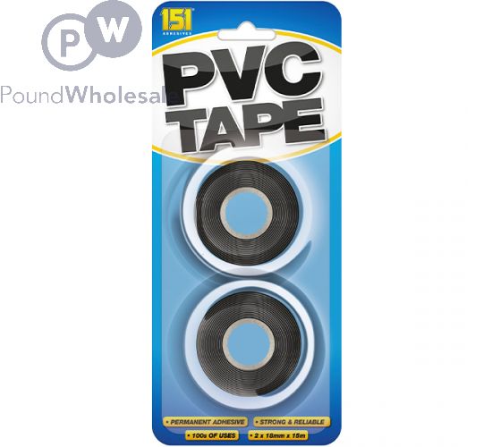151 Adhesives PVC TAPE (BLACK) 2pk 2x 15m (TT1010-36A) image