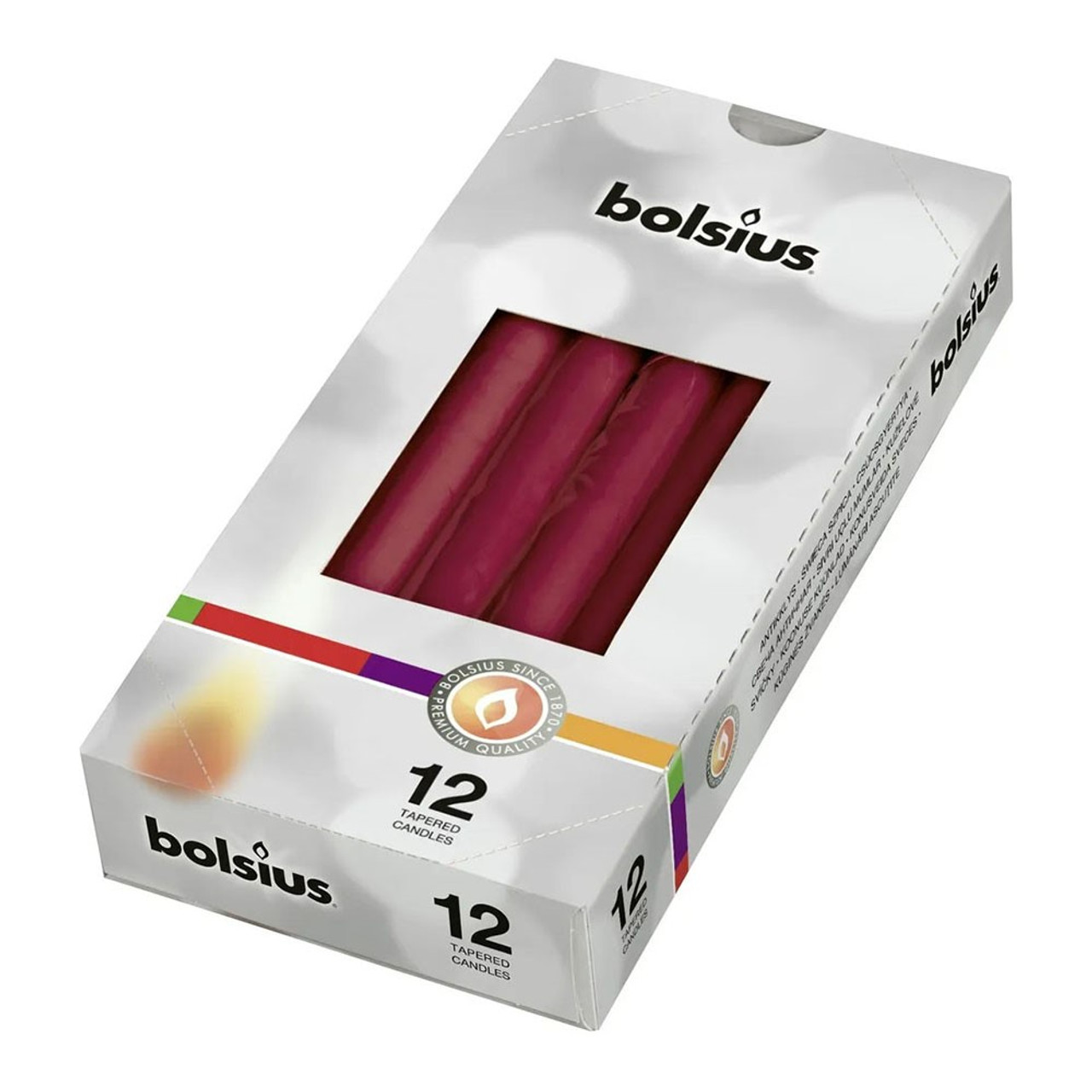 Tapered Candle, Individually wrapped 
in cello bx12 - Red image
