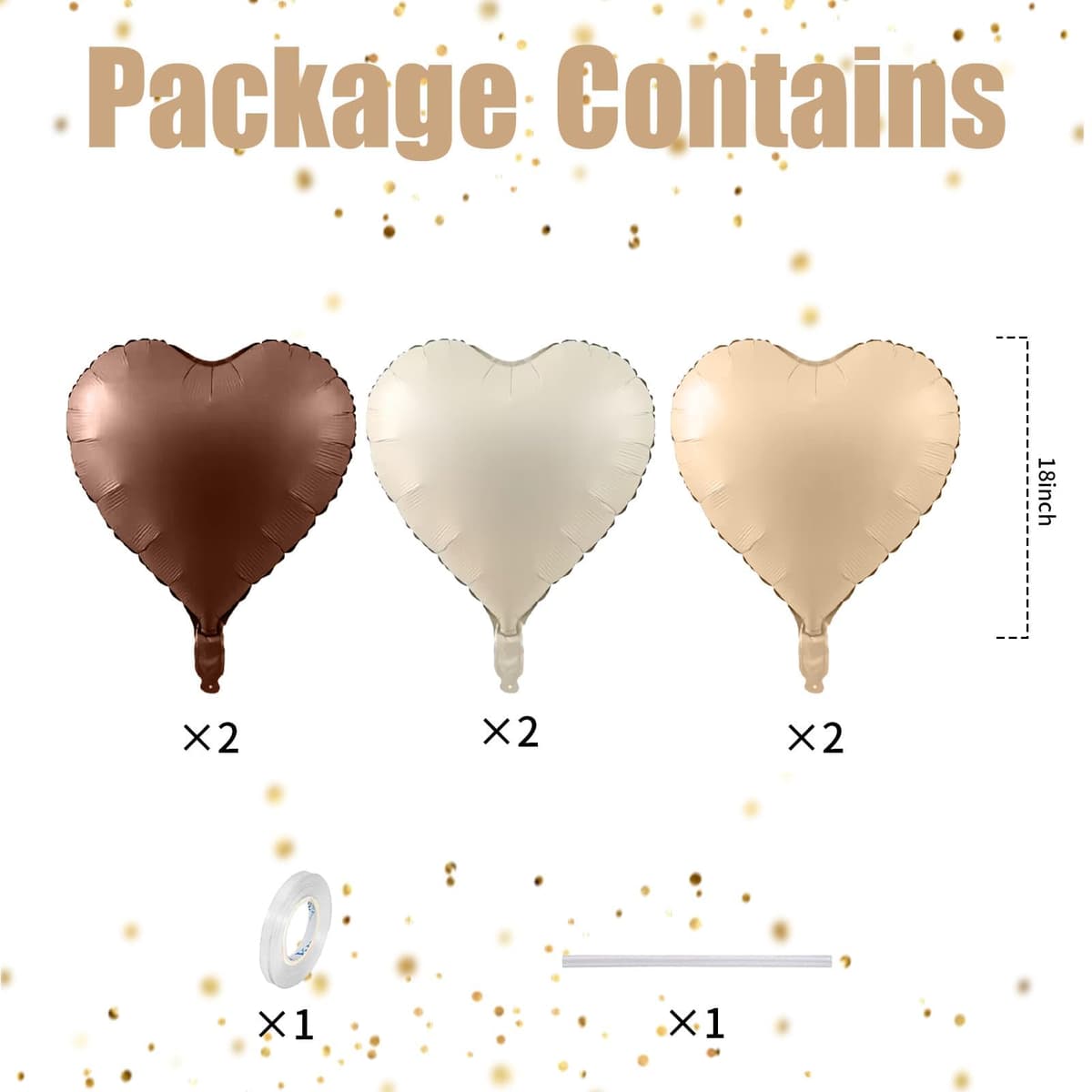Unique Party 18" Pkg Golden Heart Birthday Foil Balloon