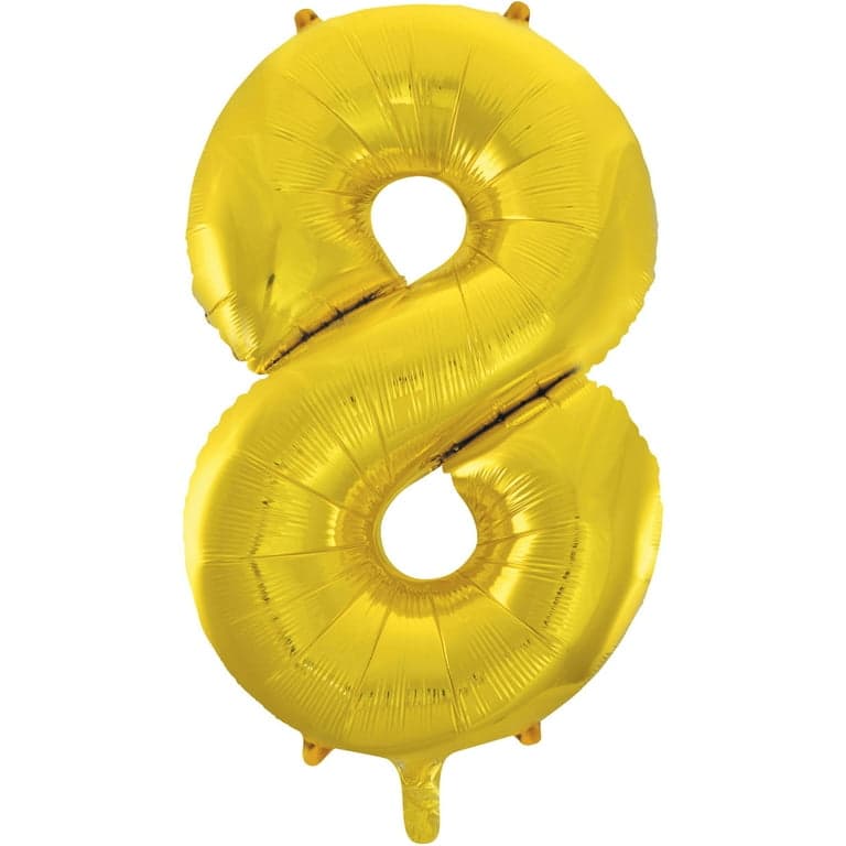 Unique Party 34" Pkg Gold Foil Blln-8