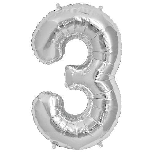Unique Party  34" Pkg Silver Foil Blln-3