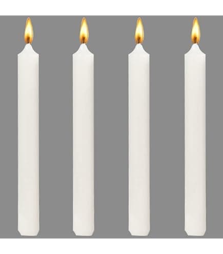151 SET OF 4 8 STRAIGHT CANDLES WHITE
