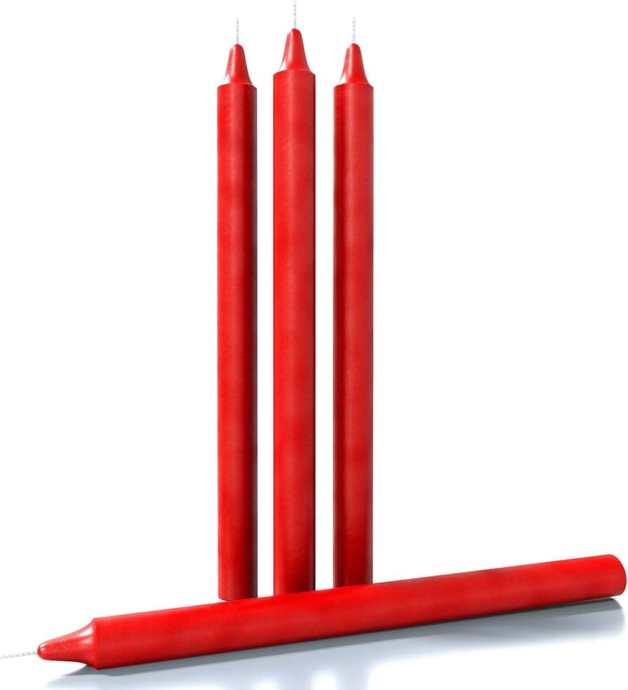 151 SET OF 4 8 STRAIGHT CANDLES RED