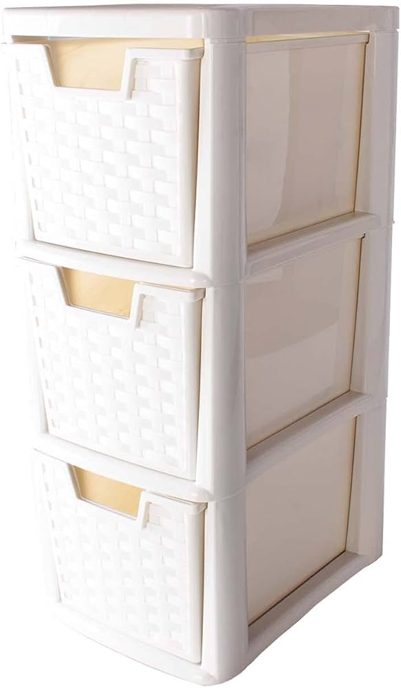 Thumbs-Up 3 Medium Drawer Rattan Tower Cream image