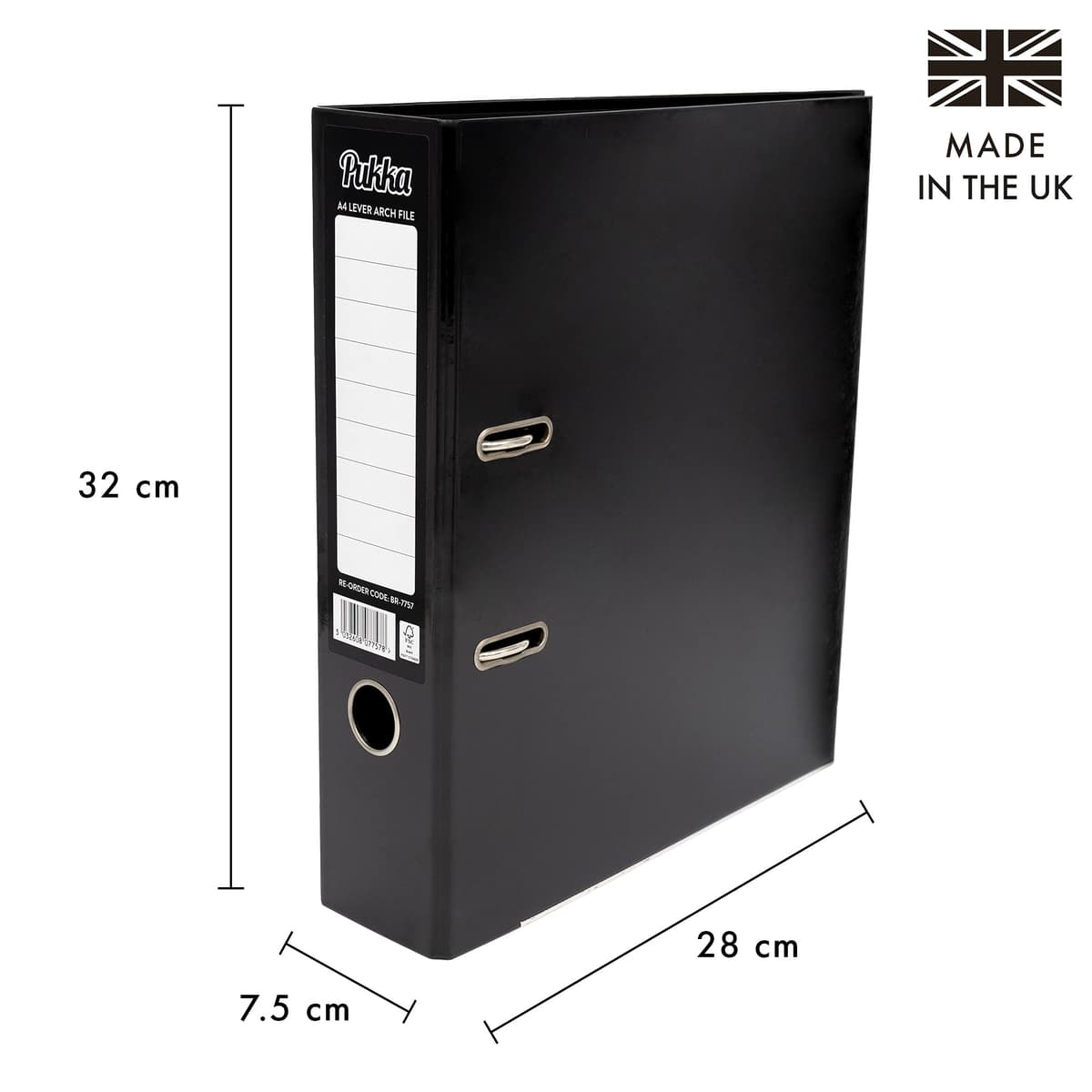 PUKKA-PADS: BRIGHTS LEVER ARCH A4 BLACK