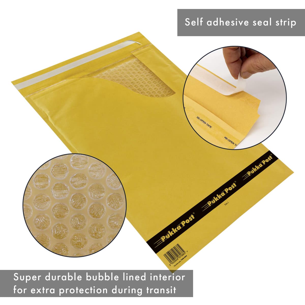 Pukka Size H Gold Bubble Envelopes Pk10 370x290mm
