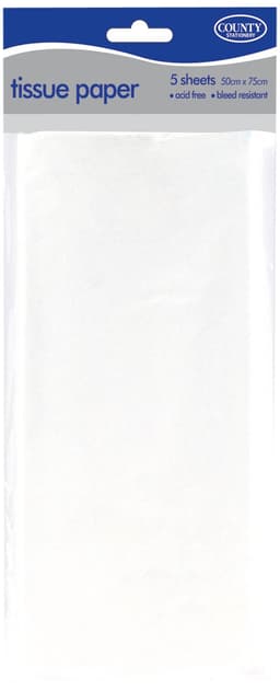County  Tissue Paper 5 Sheets - White 1