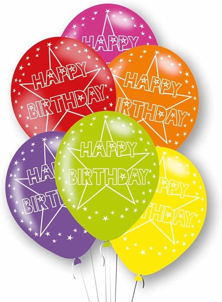 RTL BALLN pk6 27cm Hppy Anniv