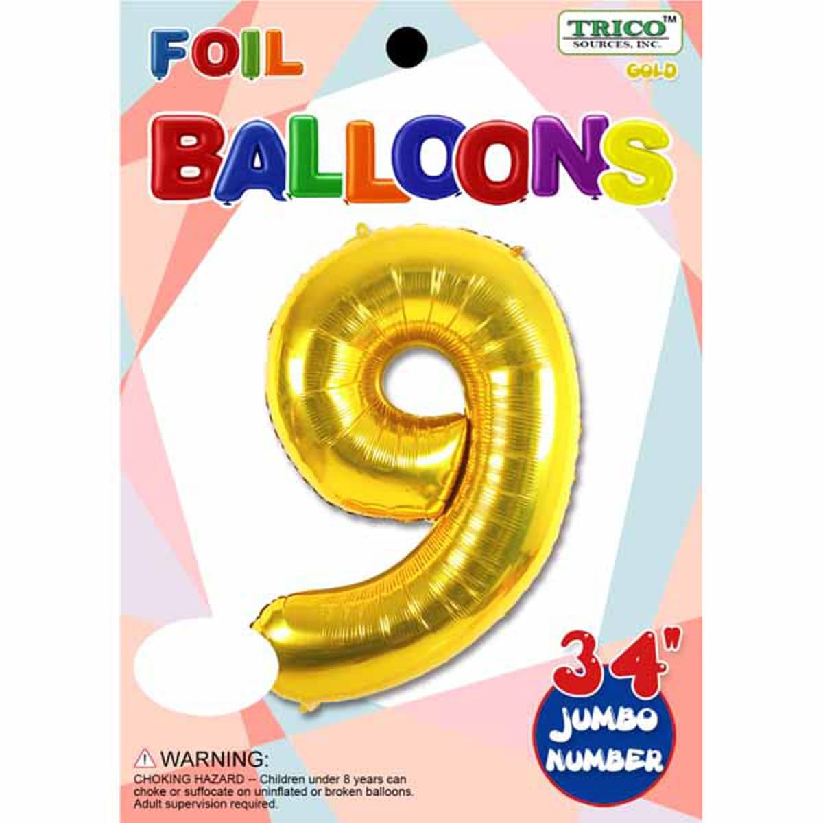 Unique Party 34" Pkg Gold Foil Blln-9