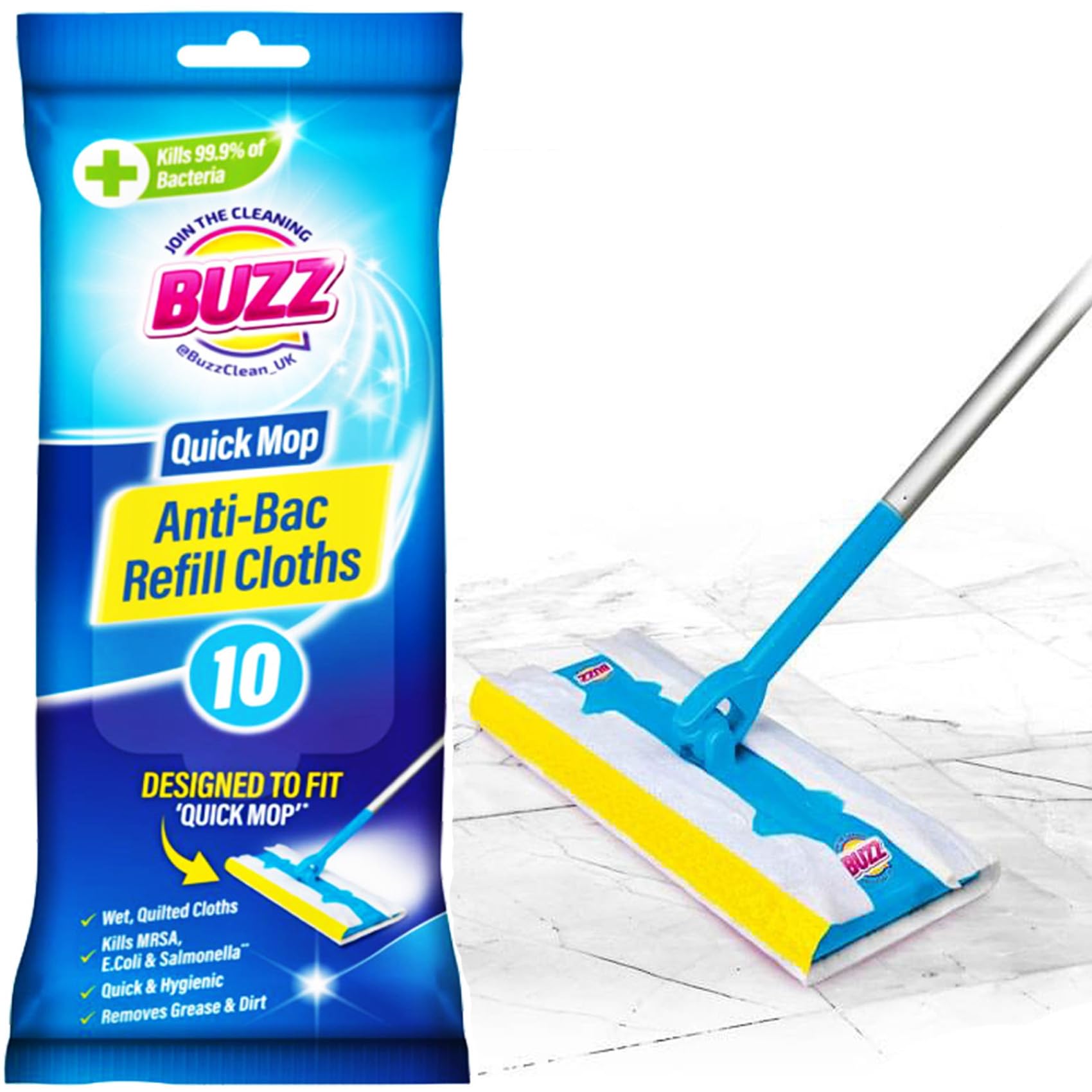 OTL Buzz Quickmop Anti-bacterial Refill Cloths 10 image