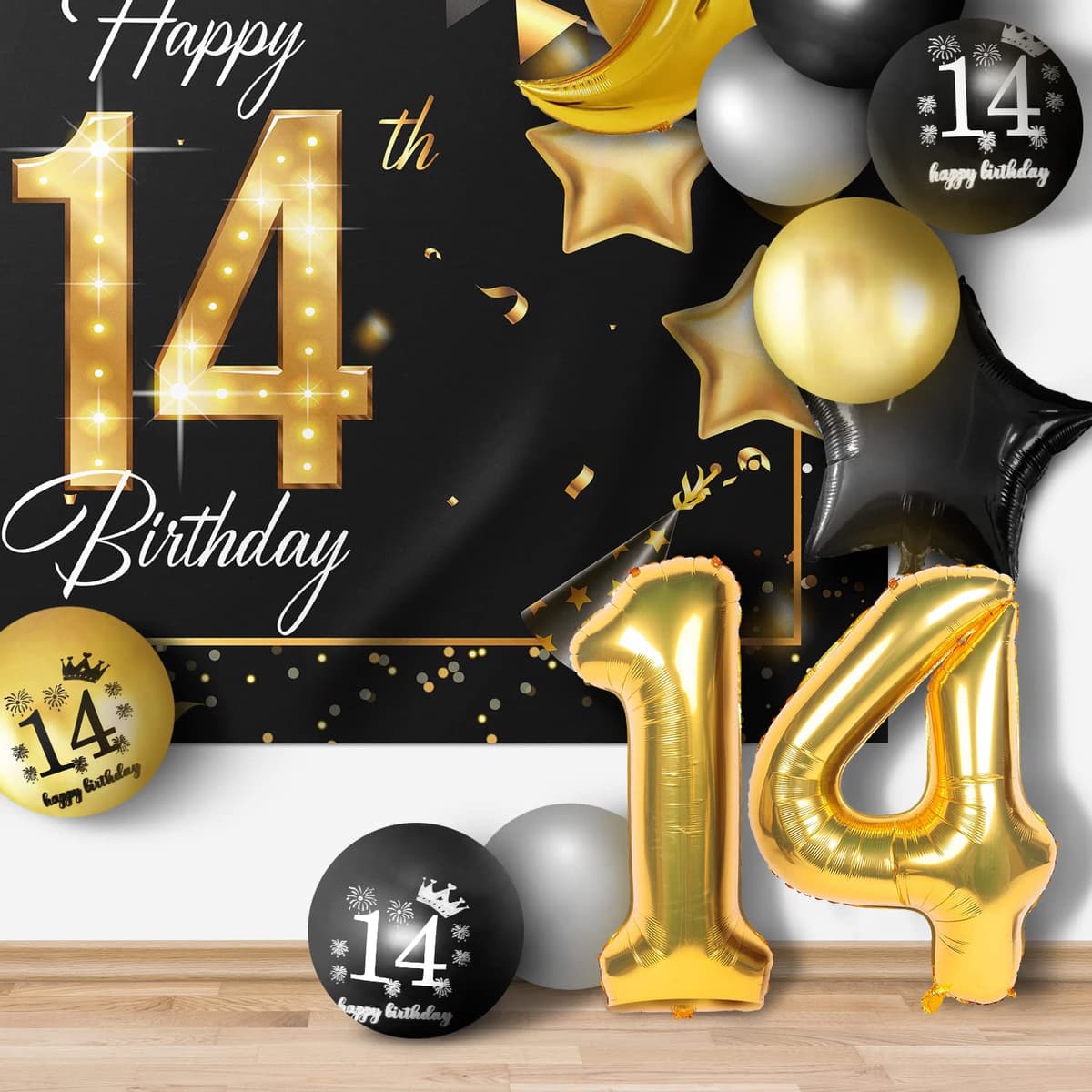 Unique Party 14" Gold Love Ltr Bln Bnr Kit