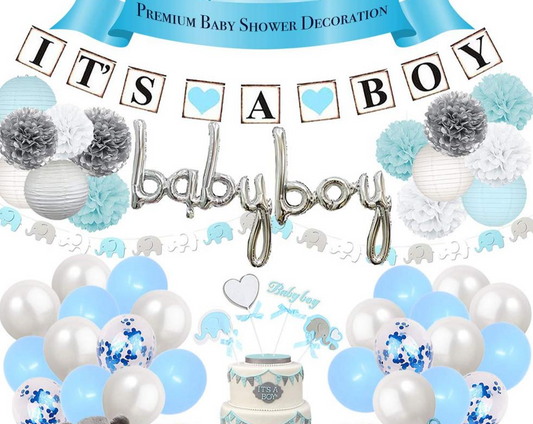Unique Party 62"  It's A Boy Bln Bnr Kit image
