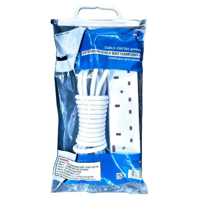 Powerplus 4 Way 5 Metre 13am Ext Lead