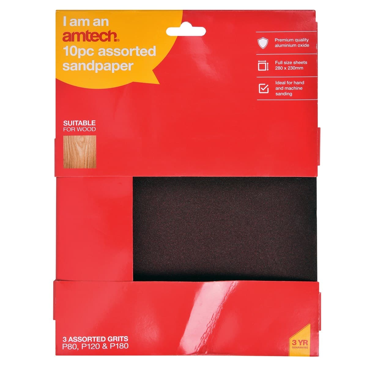 Am-tech 10pc Aluminium Oxide Assorted Sanding Sheets