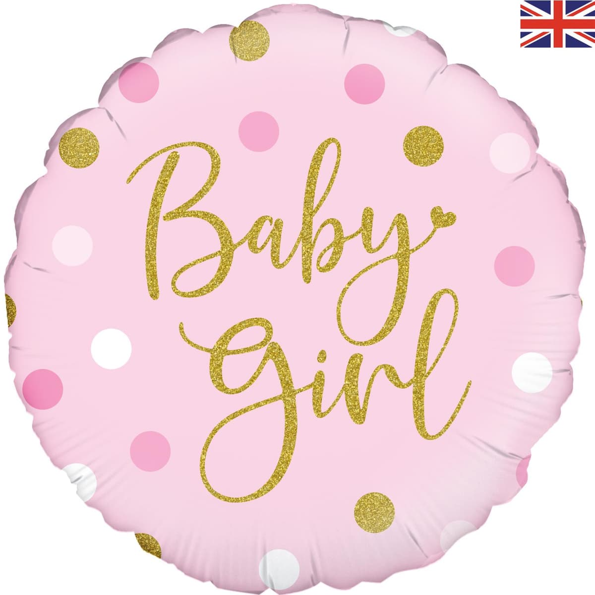 OAKTREE 18" SPARKLING BABY GIRL DOTS Holographic