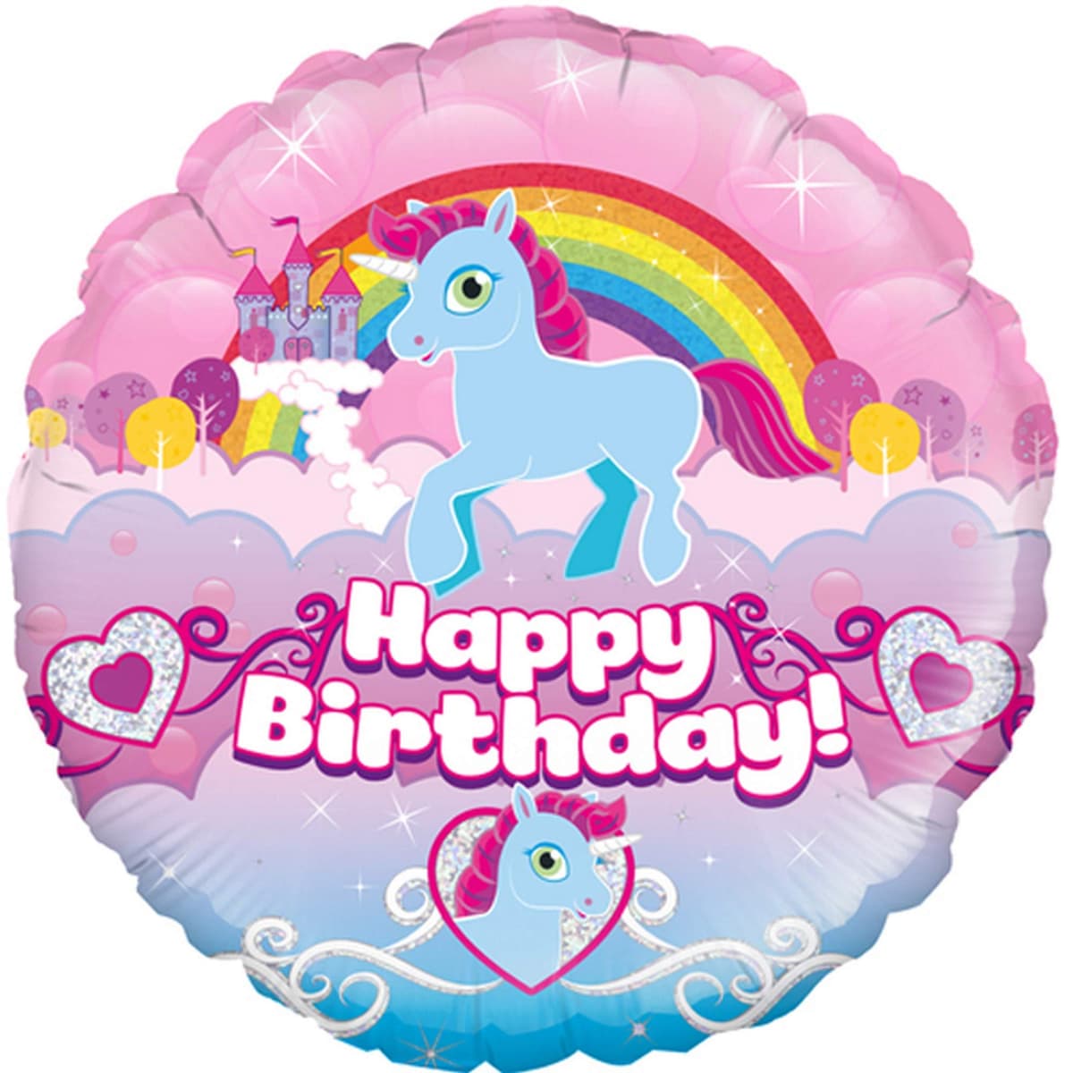 OAKTREE 18" UNICORN RAINBOW BIRTHDAY Holographic