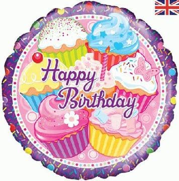 OAKTREE 18" CUPCAKE BIRTHDAY Holographic