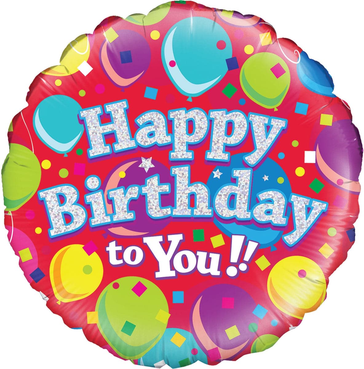 OAKTREE 18"HAPPY BIRTHDAY TO YOU BALLOONS HOLOGRAPHIC 