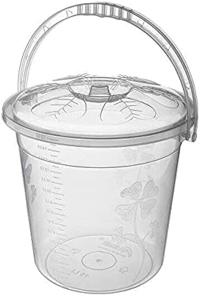 Asude Plastic 5 Lt Transparent Bucket With Lid