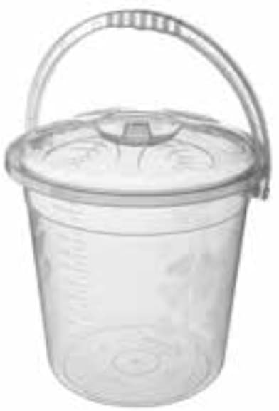 Asude Plastic 15 Lt Transparent Bucket With Lid