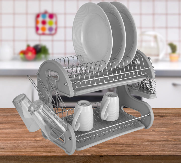 Asude Plastic Cool Gray Dish Drainer image