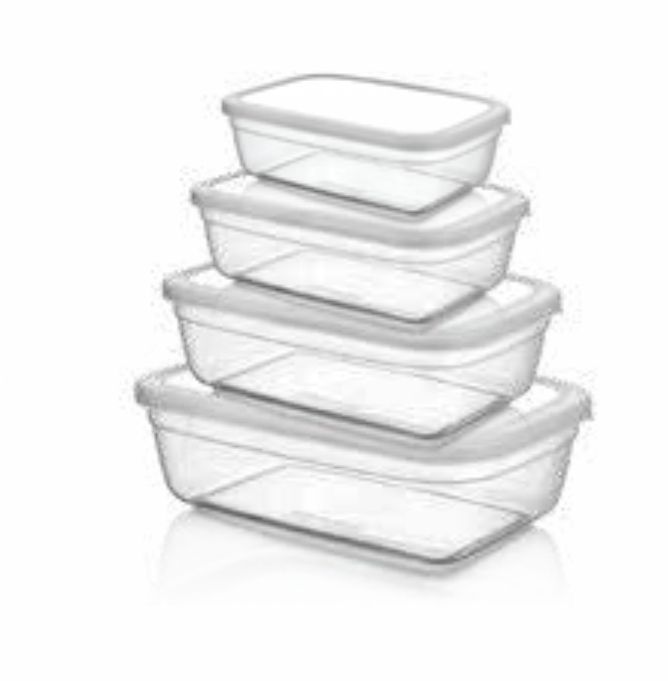 Asude Plastic Rect Food Container Set image