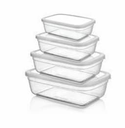 Asude Plastic Rect Food Container Set 1