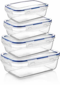 Asude Plastic Airtight Rectangular Food Container Set 1