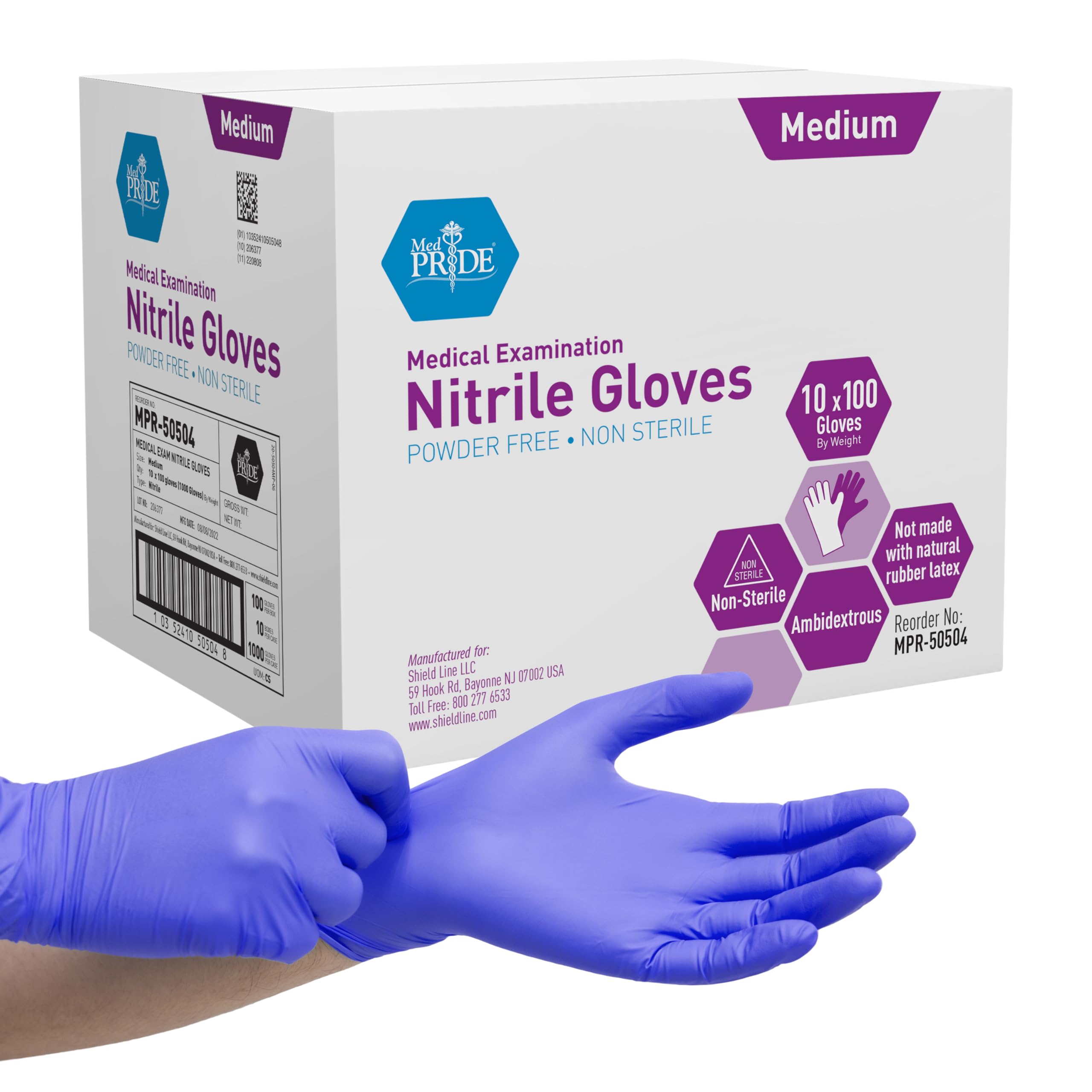 NITRILE Gloves Clear Powder Free MEDIUM X 1000 ECO image