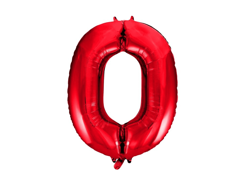 Unique Party Unique Unique Red 0  Shaped Balloon Foil Balloon 34"