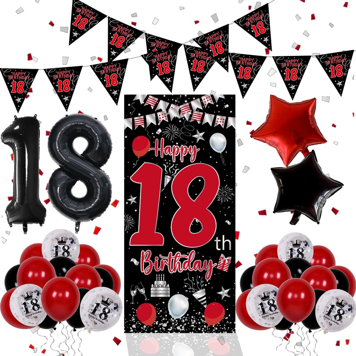 Unique Party 18"pkg Flag  Fl Bln