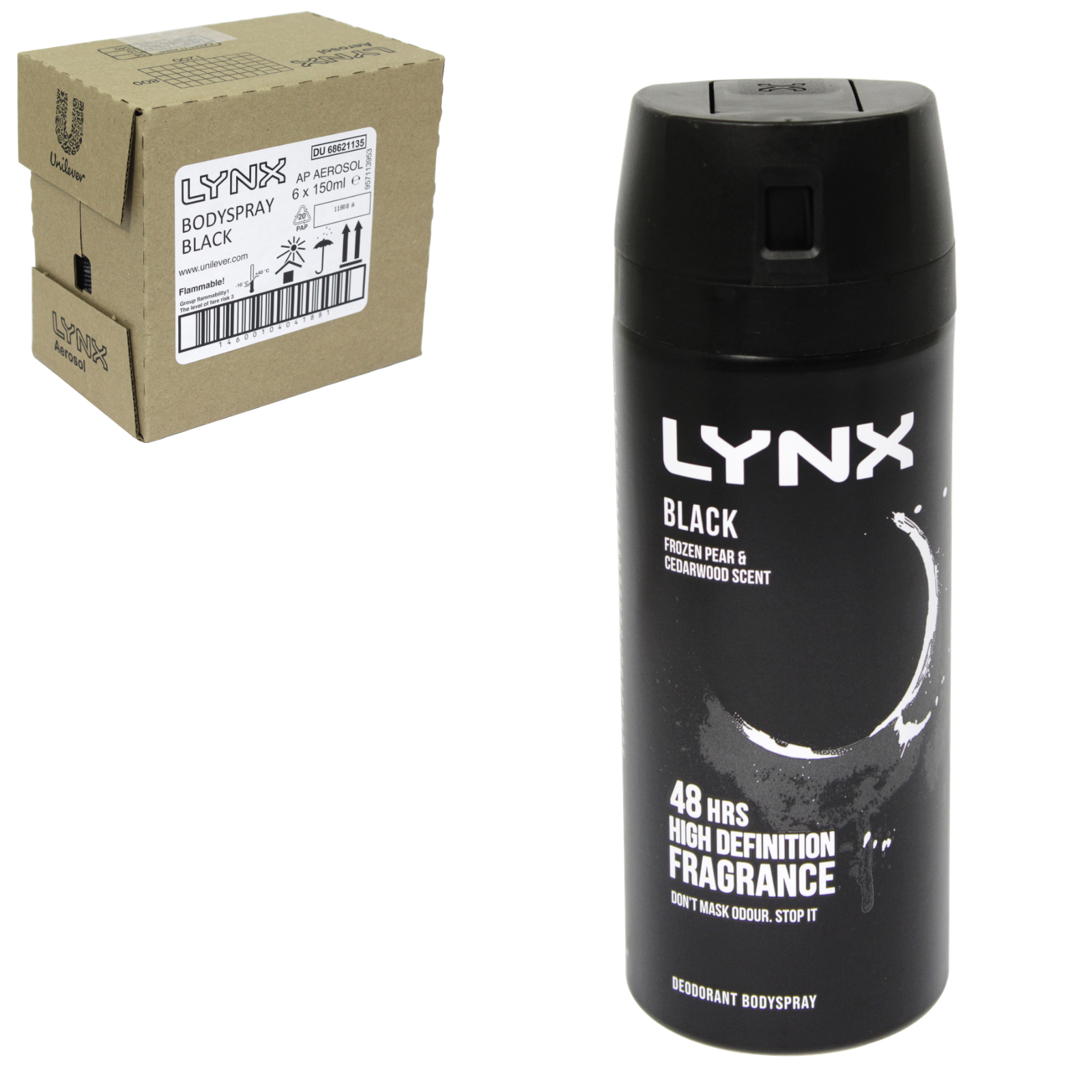 LYNX BODYSPRAY 150ml - BLACK (x6) image