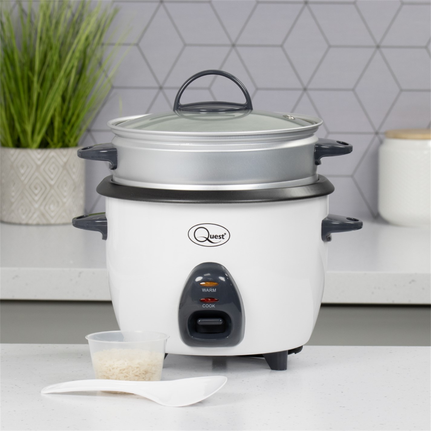 QUEST 1 Litre Rice Cooker & Steamer - COLOUR BOX 400w image
