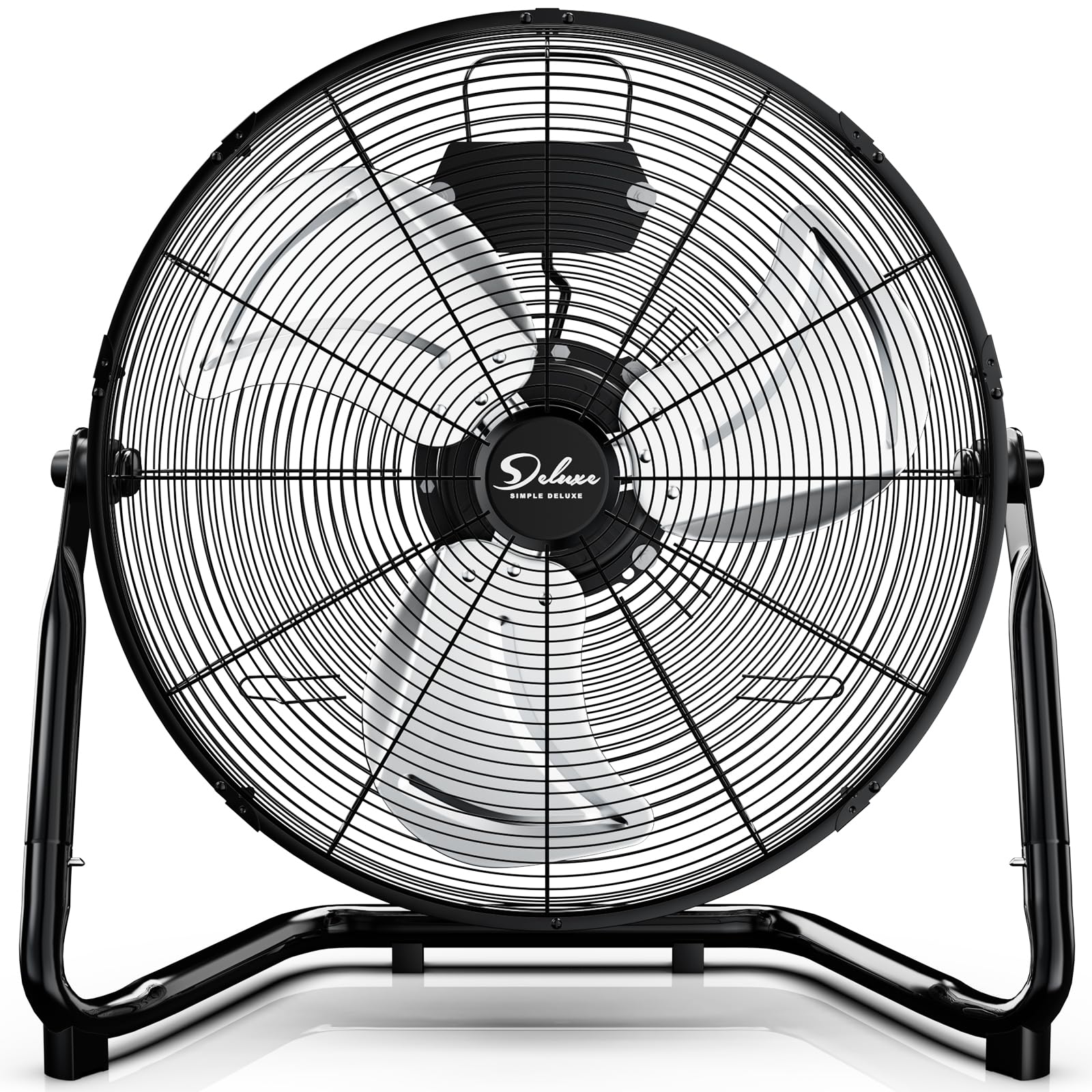 Powerplus 12 Inch Metal Fan Chrome With Black  Blades And Base image