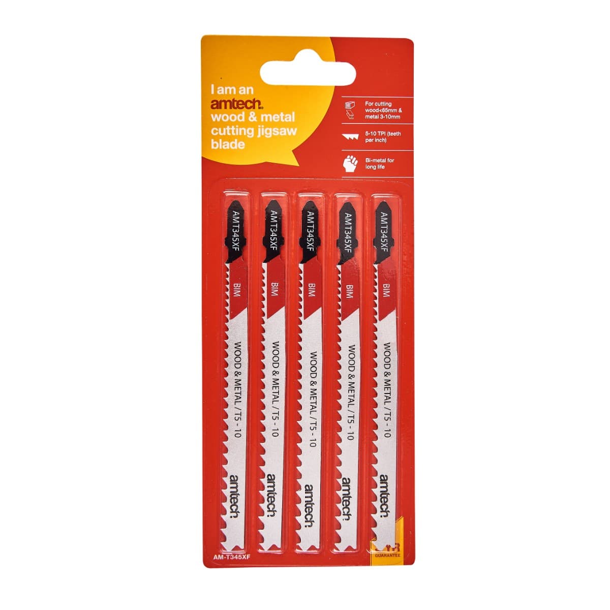 Am-tech 5 Piece wood and metal jigsaw blade set (AMT345XF)