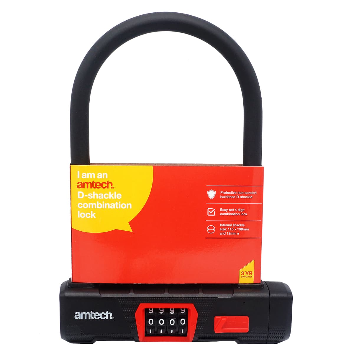 Am-tech 12mm D shackle combination lock